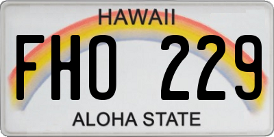 HI license plate FHO229