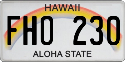 HI license plate FHO230