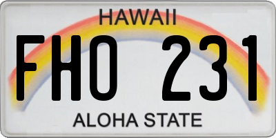 HI license plate FHO231