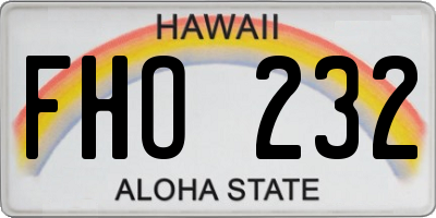 HI license plate FHO232