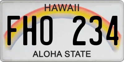 HI license plate FHO234