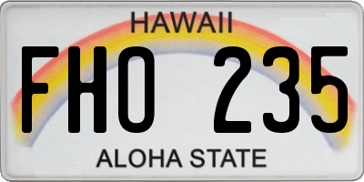 HI license plate FHO235