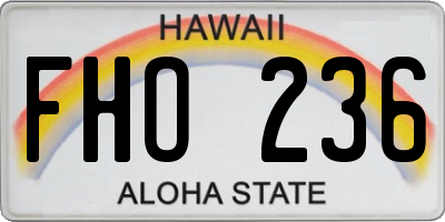 HI license plate FHO236