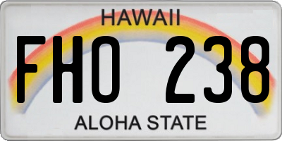 HI license plate FHO238