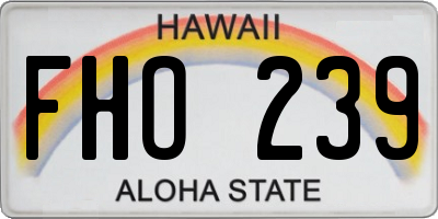 HI license plate FHO239