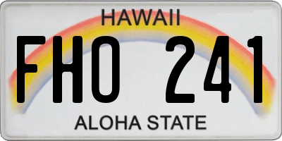 HI license plate FHO241