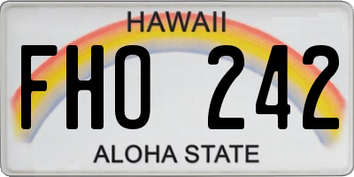 HI license plate FHO242