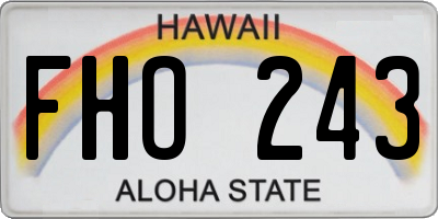 HI license plate FHO243
