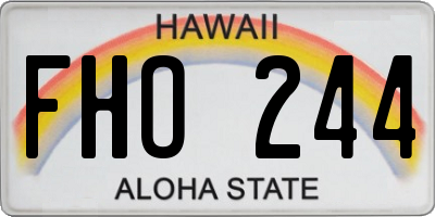 HI license plate FHO244