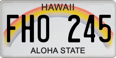 HI license plate FHO245