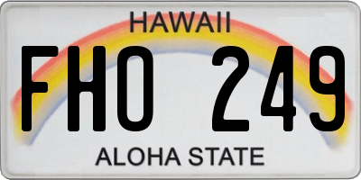 HI license plate FHO249