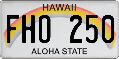 HI license plate FHO250