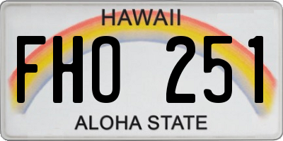 HI license plate FHO251