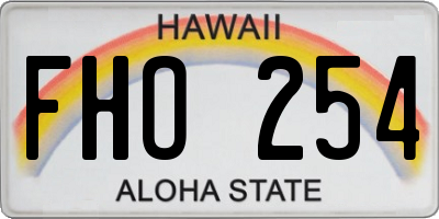 HI license plate FHO254