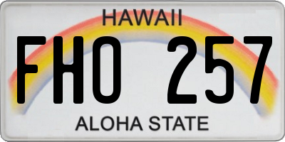 HI license plate FHO257