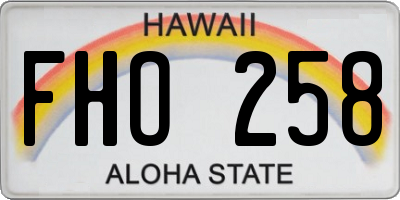 HI license plate FHO258
