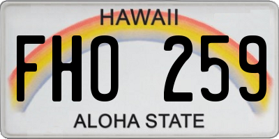 HI license plate FHO259