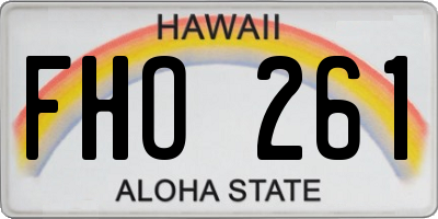 HI license plate FHO261