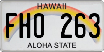 HI license plate FHO263