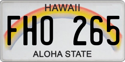 HI license plate FHO265