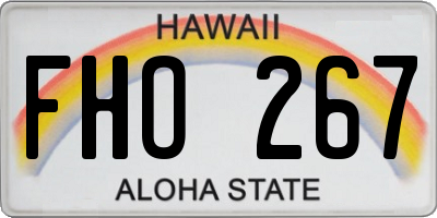 HI license plate FHO267