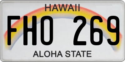 HI license plate FHO269