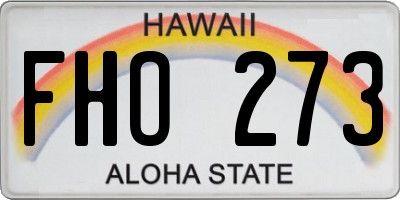 HI license plate FHO273