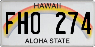 HI license plate FHO274