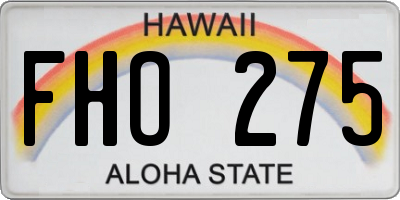 HI license plate FHO275