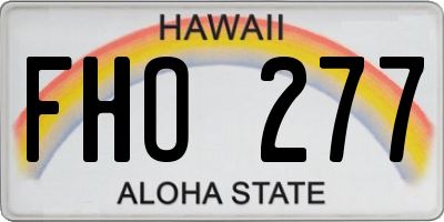 HI license plate FHO277