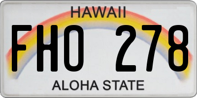 HI license plate FHO278