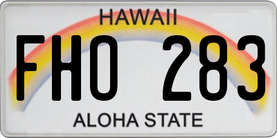HI license plate FHO283