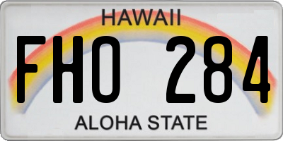 HI license plate FHO284
