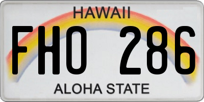 HI license plate FHO286
