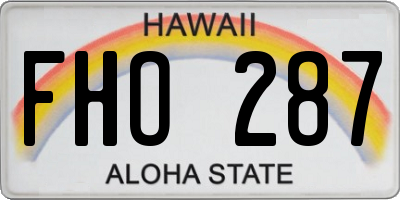 HI license plate FHO287
