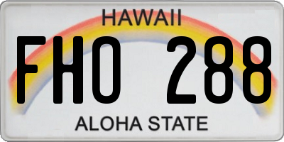 HI license plate FHO288