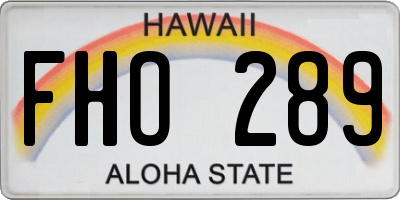 HI license plate FHO289