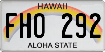 HI license plate FHO292