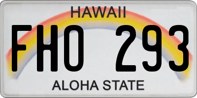 HI license plate FHO293