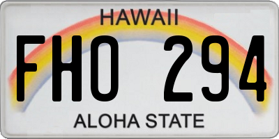 HI license plate FHO294