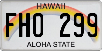 HI license plate FHO299