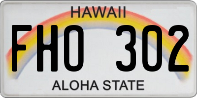 HI license plate FHO302