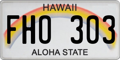HI license plate FHO303