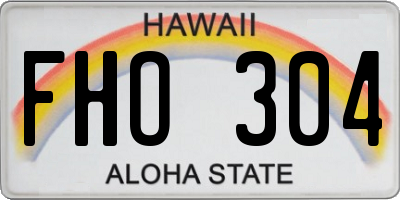 HI license plate FHO304