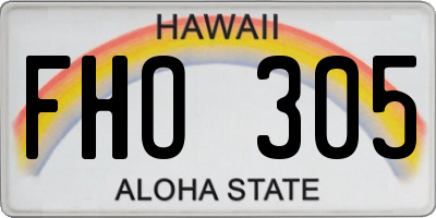 HI license plate FHO305