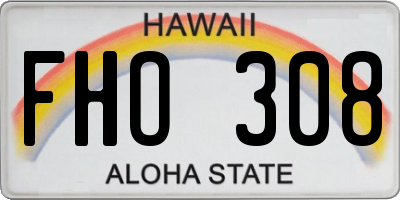 HI license plate FHO308