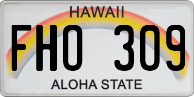 HI license plate FHO309