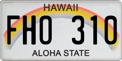 HI license plate FHO310