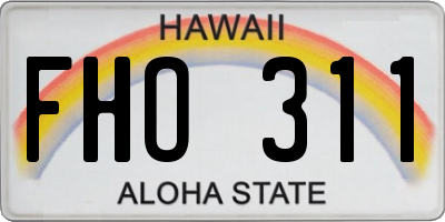 HI license plate FHO311