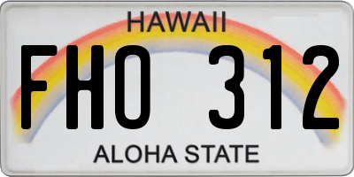 HI license plate FHO312